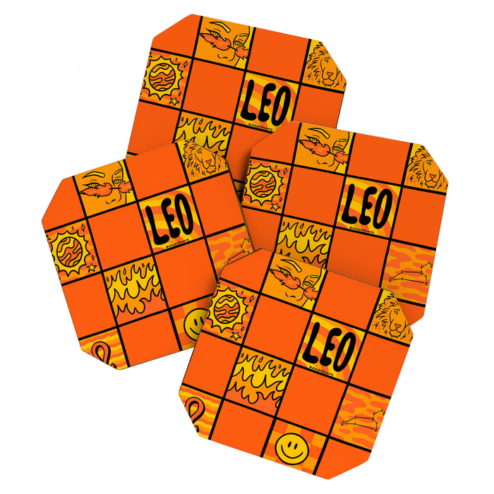 Leo Checkered Print Coaster Gallery Image 1