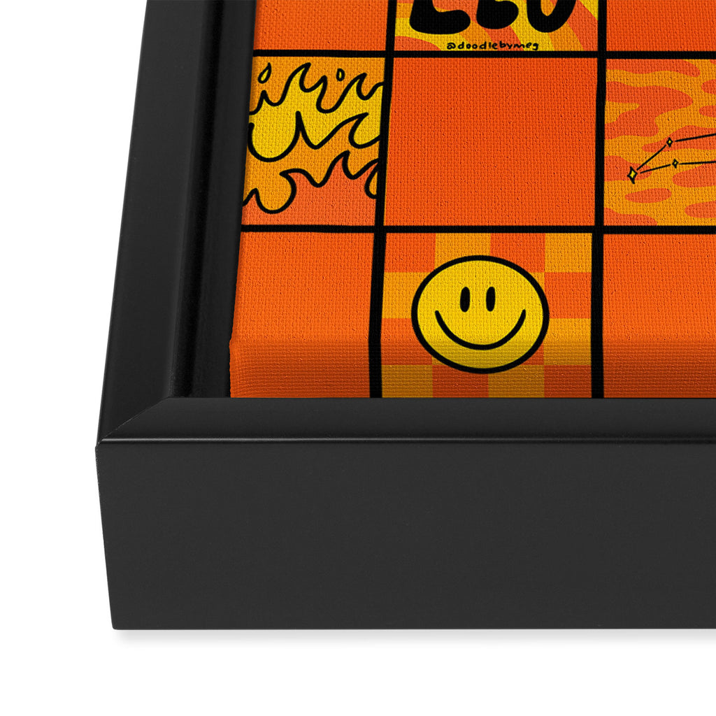 Leo Checkered Print Framed Canvas Print Gallery Image 3