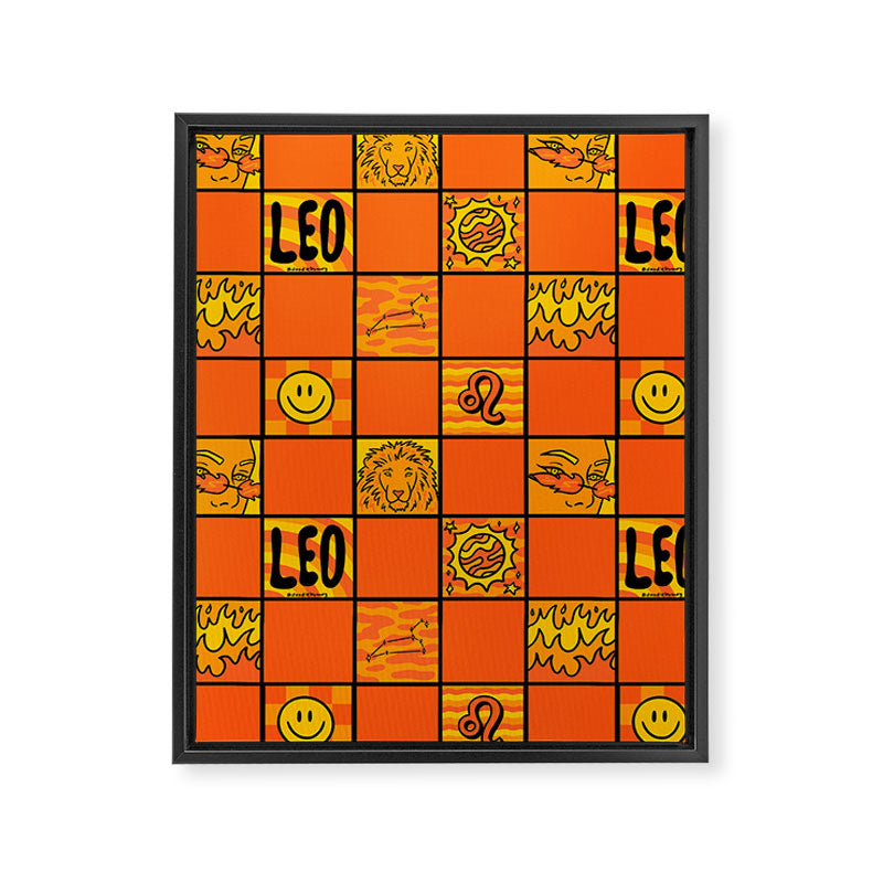 Leo Checkered Print Framed Canvas Print Gallery Image 8