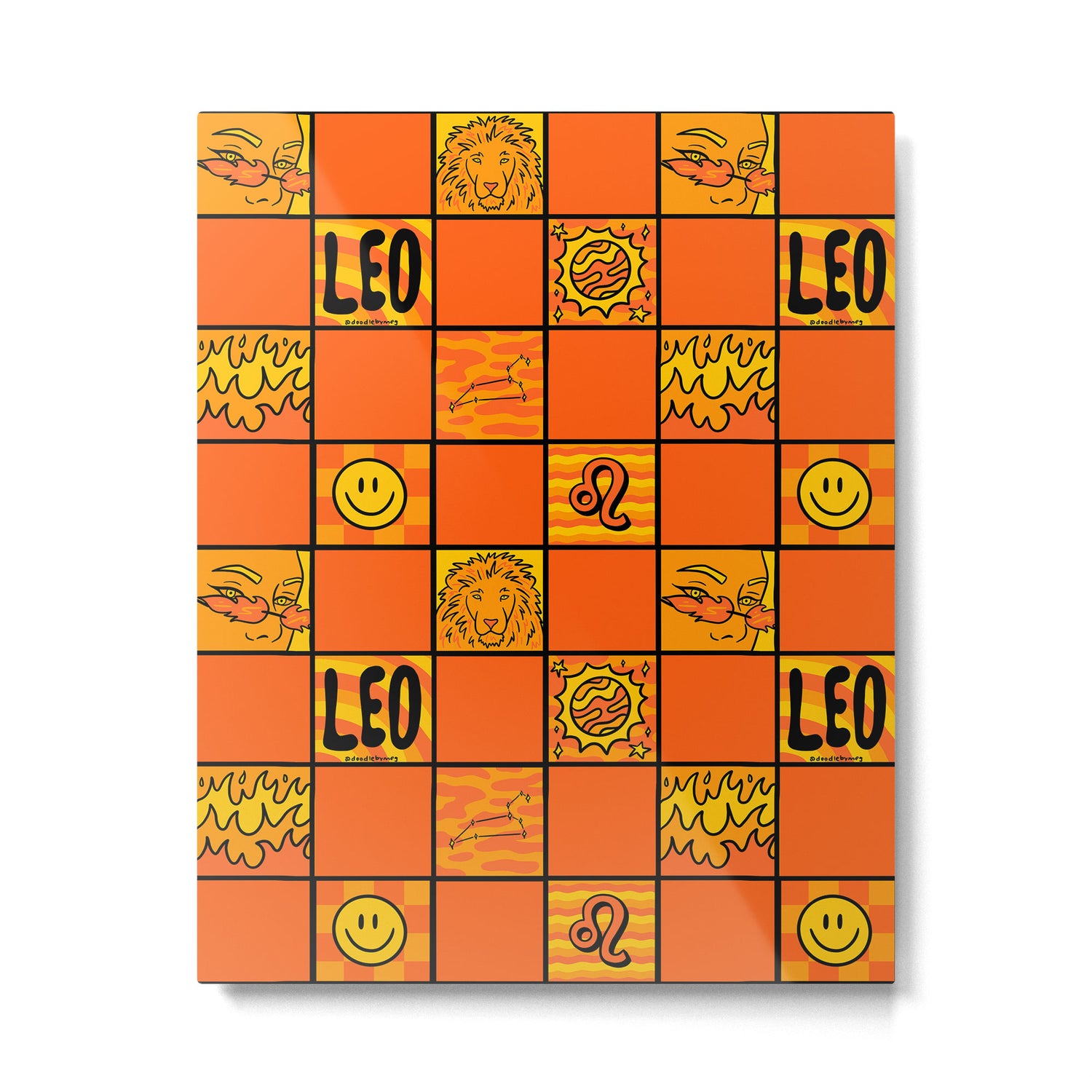 Leo Checkered Print Metal Print Gallery Image 6
