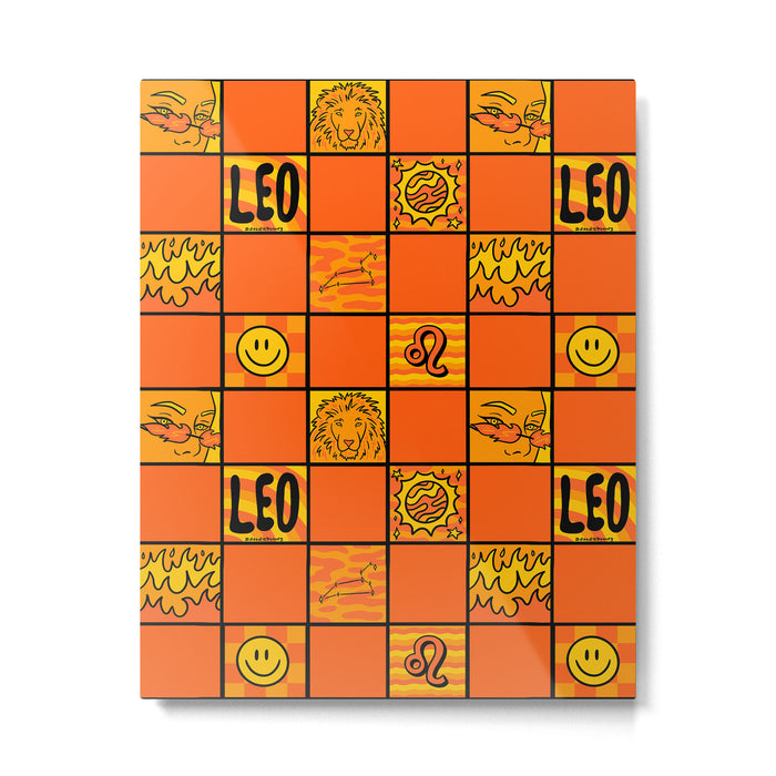 Leo Checkered Print Metal Print Gallery Image 1