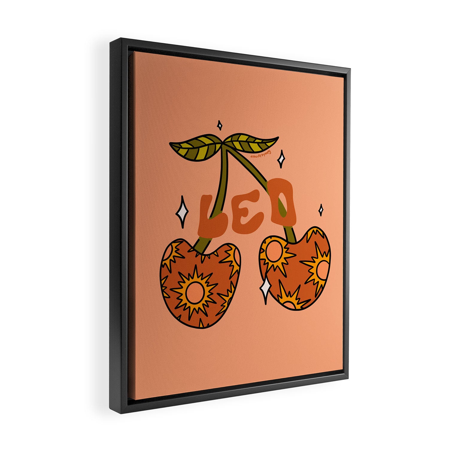 Leo Cherries Framed Canvas Print Gallery Image 2