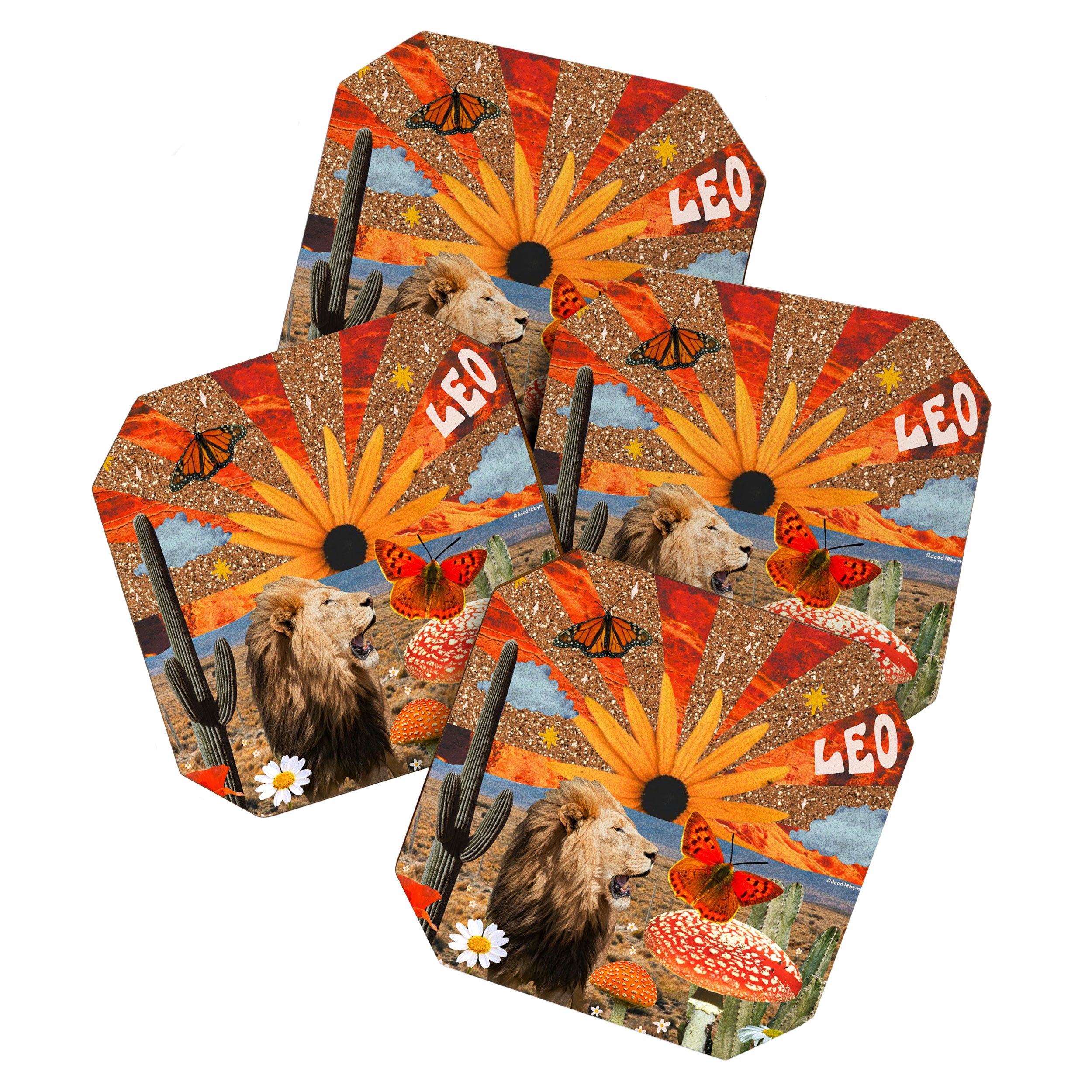 Leo Collage Coaster Gallery Image 1