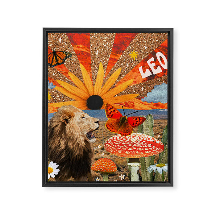 Leo Collage Framed Canvas Print Gallery Image 1