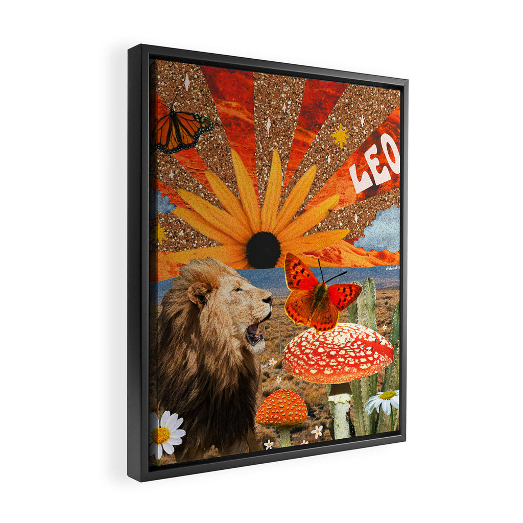 Leo Collage Framed Canvas Print Gallery Image 2