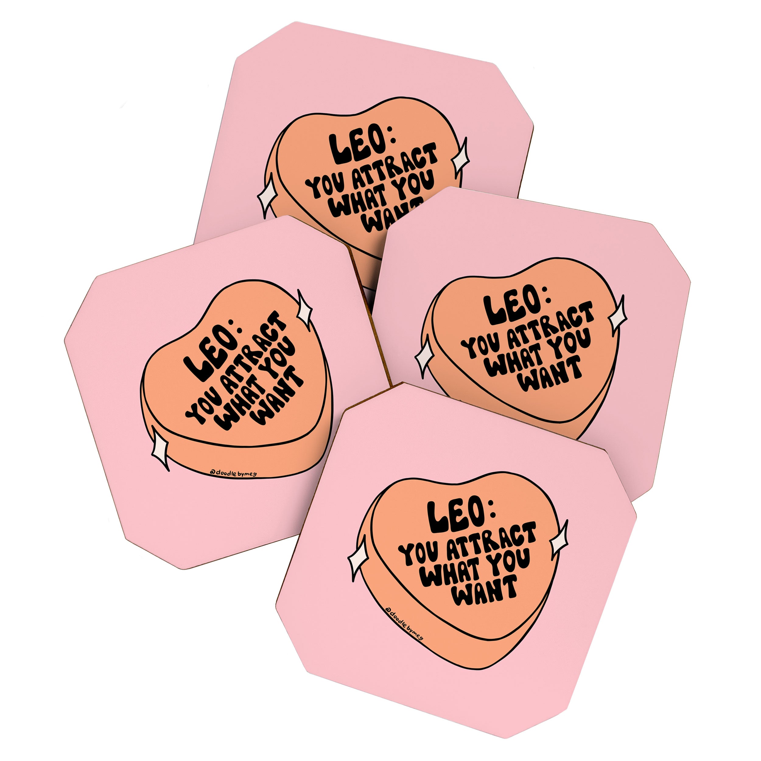 Leo Conversation Heart Coaster Gallery Image 1