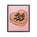 Leo Conversation Heart Framed Canvas Print Gallery Image 8