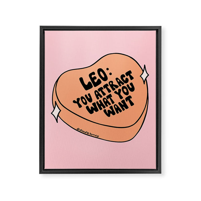 Leo Conversation Heart Framed Canvas Print Gallery Image 1