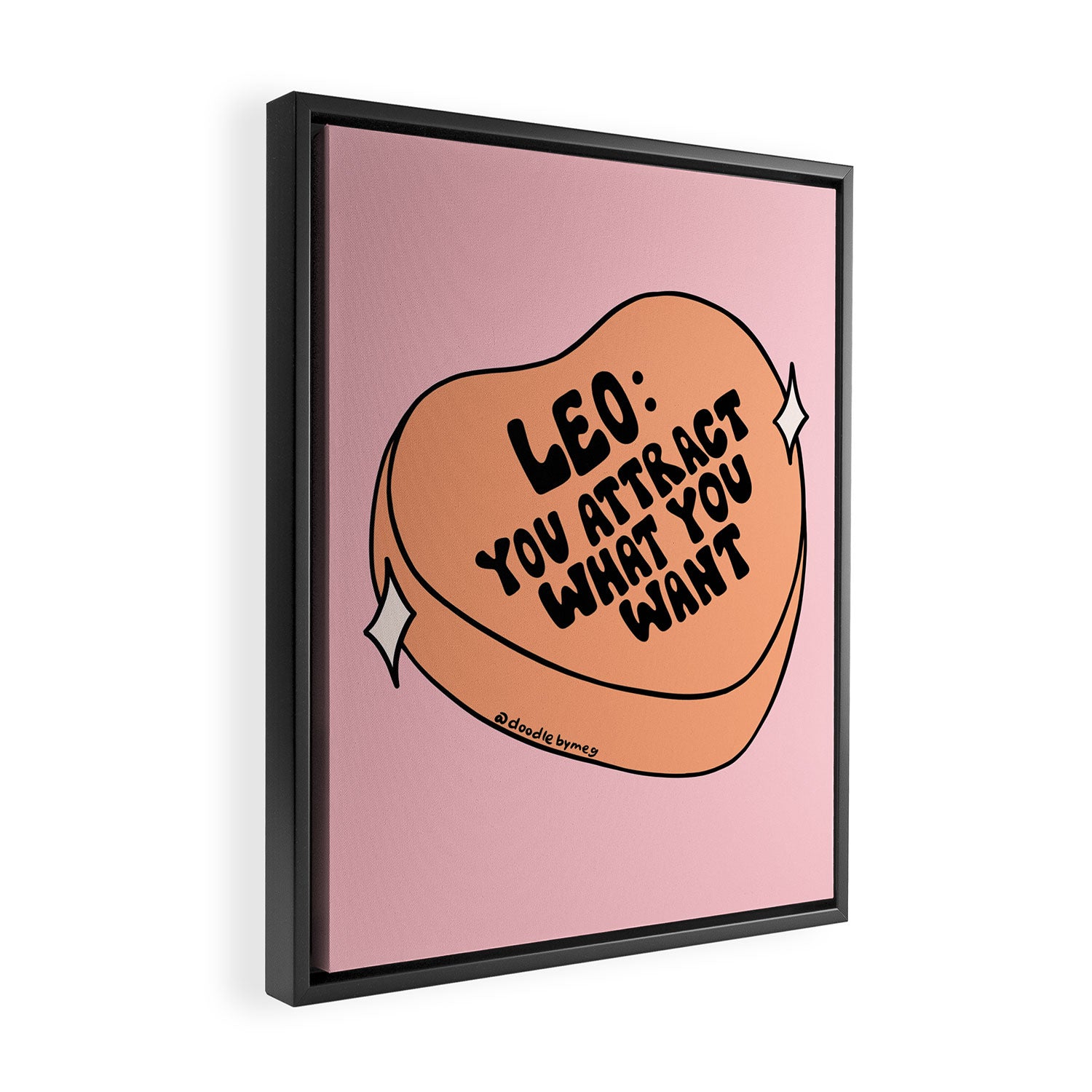 Leo Conversation Heart Framed Canvas Print Gallery Image 2