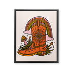 Leo Cowboy Boots Framed Canvas Print Gallery Image 8