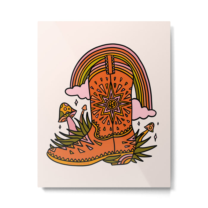 Leo Cowboy Boots Metal Print Gallery Image 1
