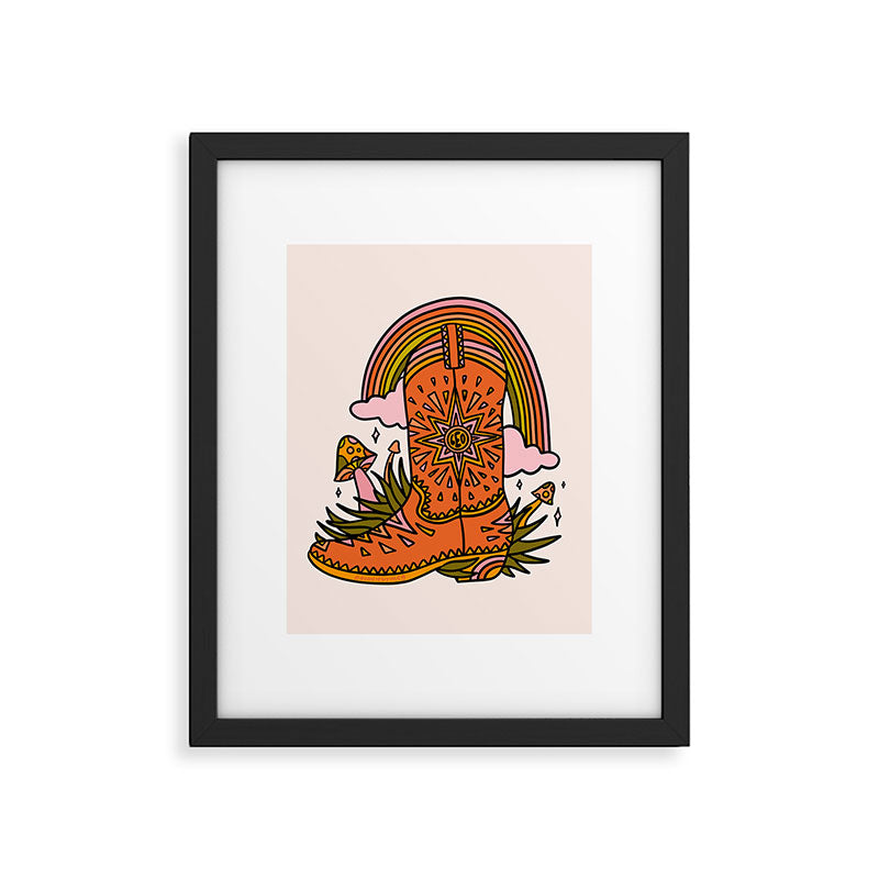 Leo Cowboy Boots Framed Art Print Gallery Image 4