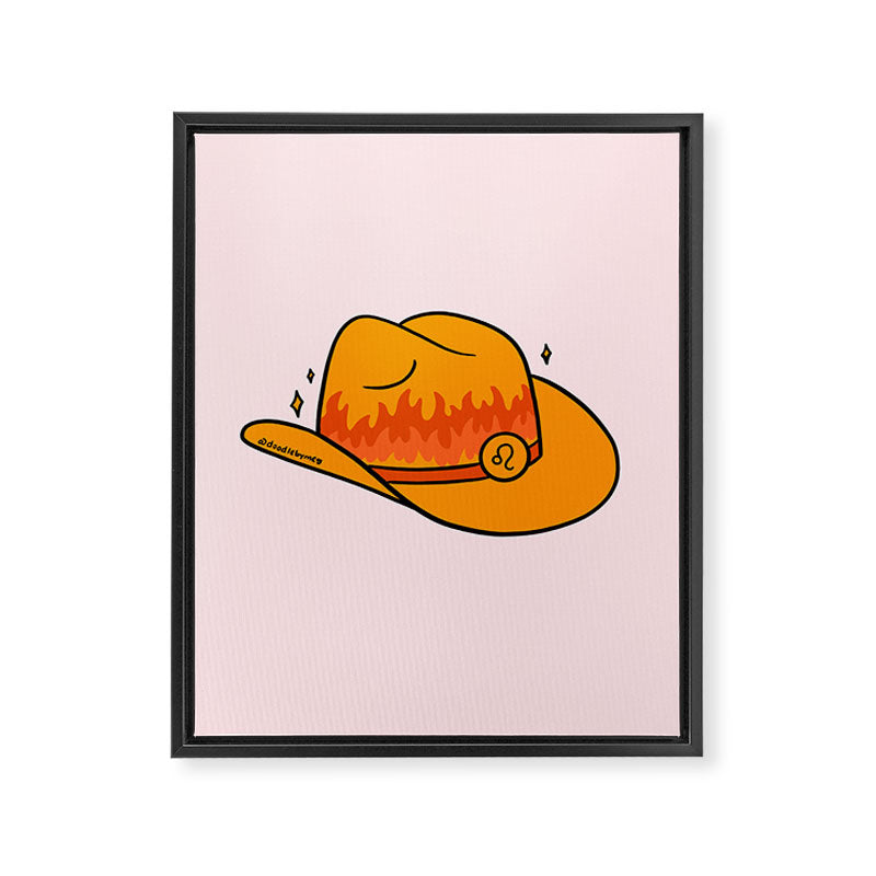 Leo Cowboy Hat Framed Canvas Print Gallery Image 8