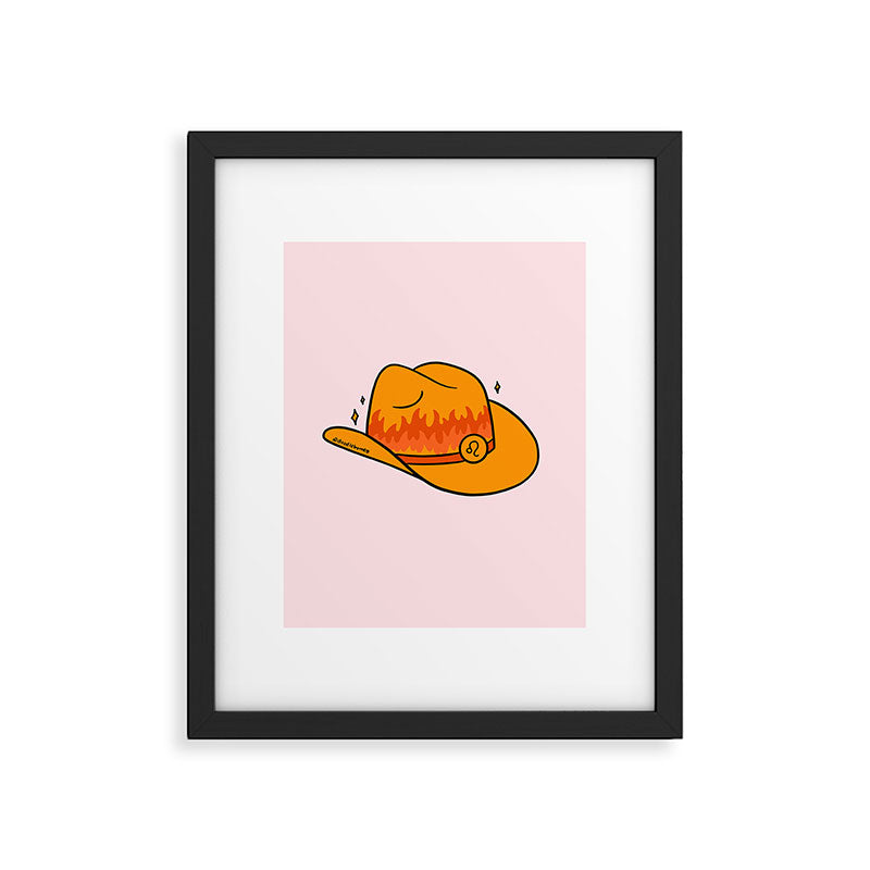 Leo Cowboy Hat Framed Art Print Gallery Image 6