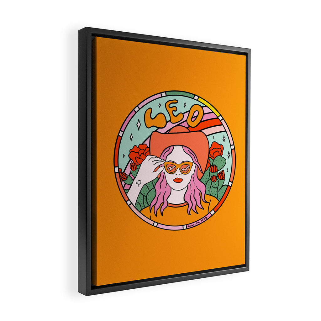 Leo Cowgirl Framed Canvas Print Gallery Image 2