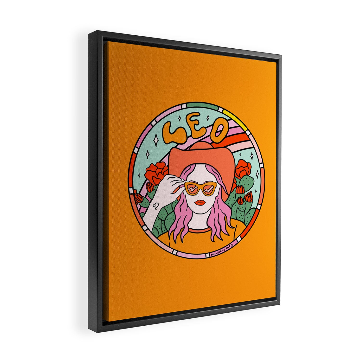 Leo Cowgirl Framed Canvas Print Gallery Image 2