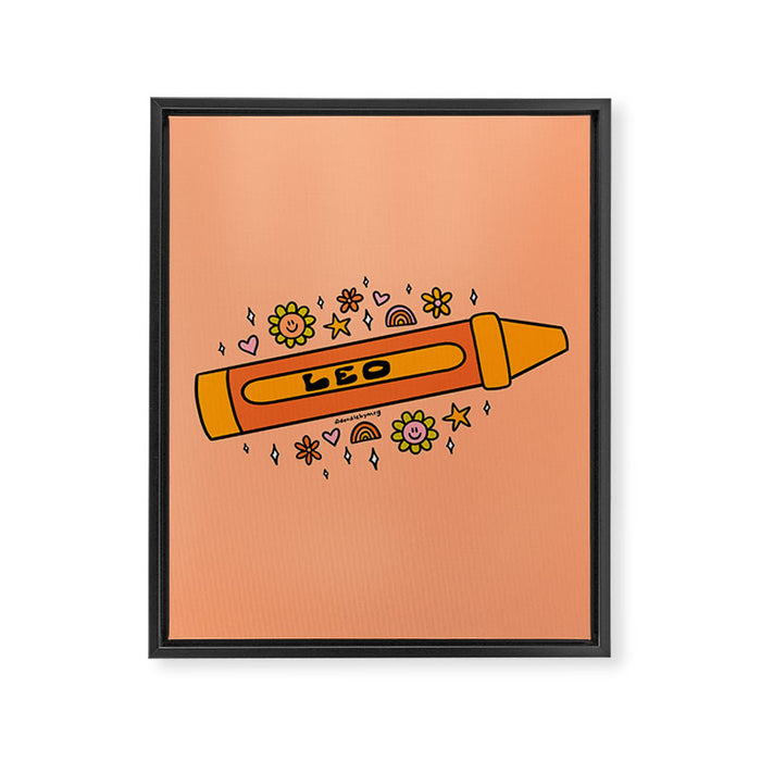 Leo Crayon Framed Canvas Print Gallery Image 1
