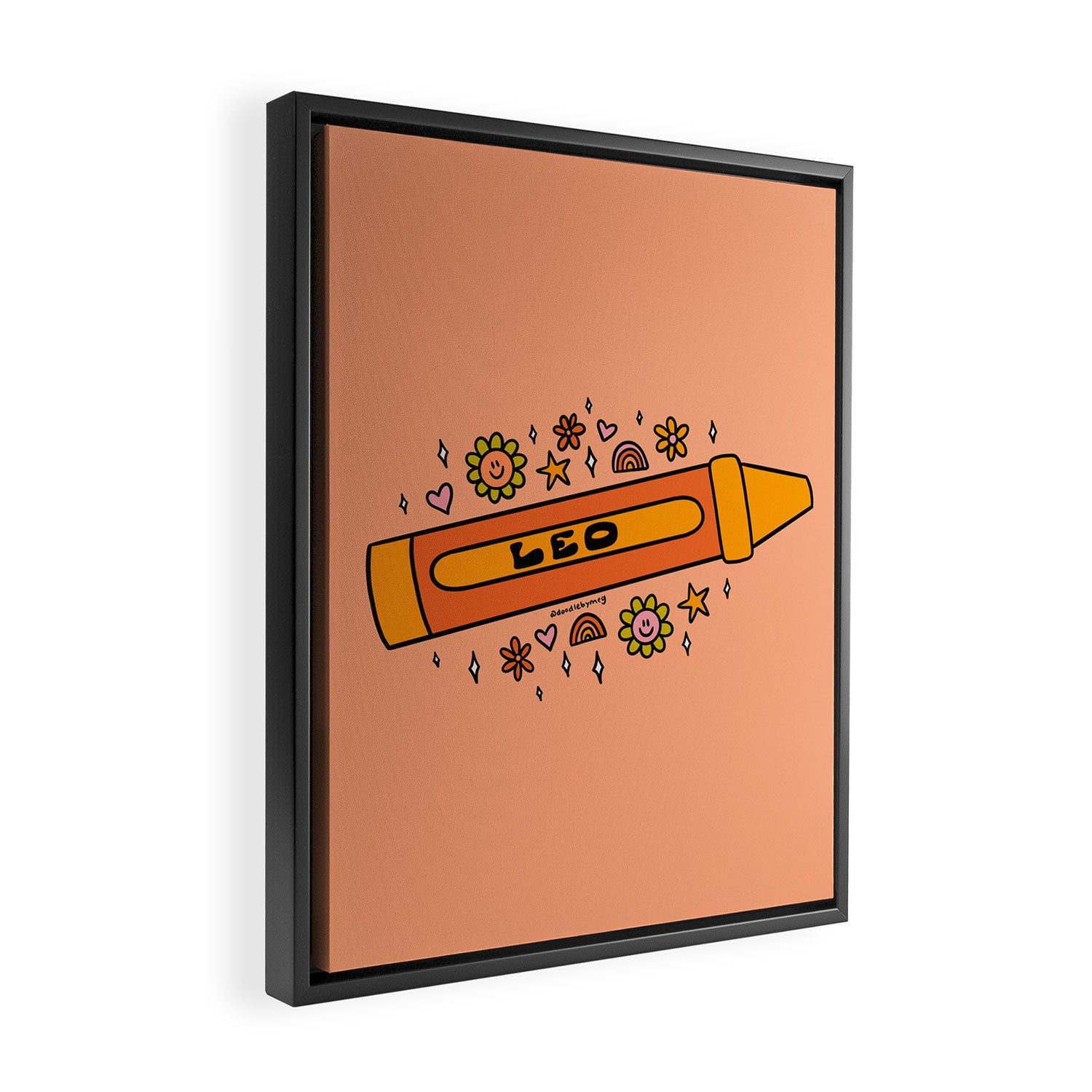 Leo Crayon Framed Canvas Print Gallery Image 2
