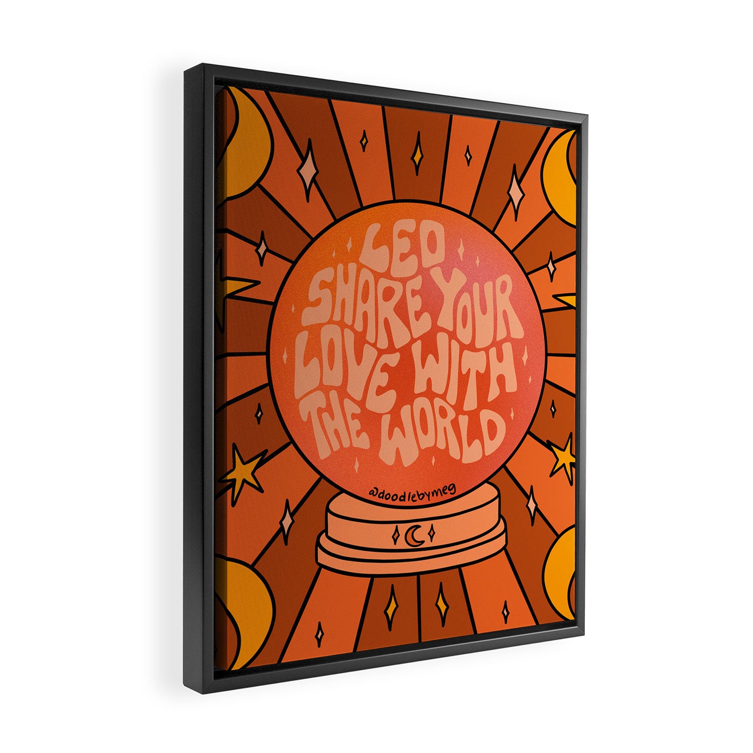 Leo Crystal Ball Framed Canvas Print Gallery Image 2