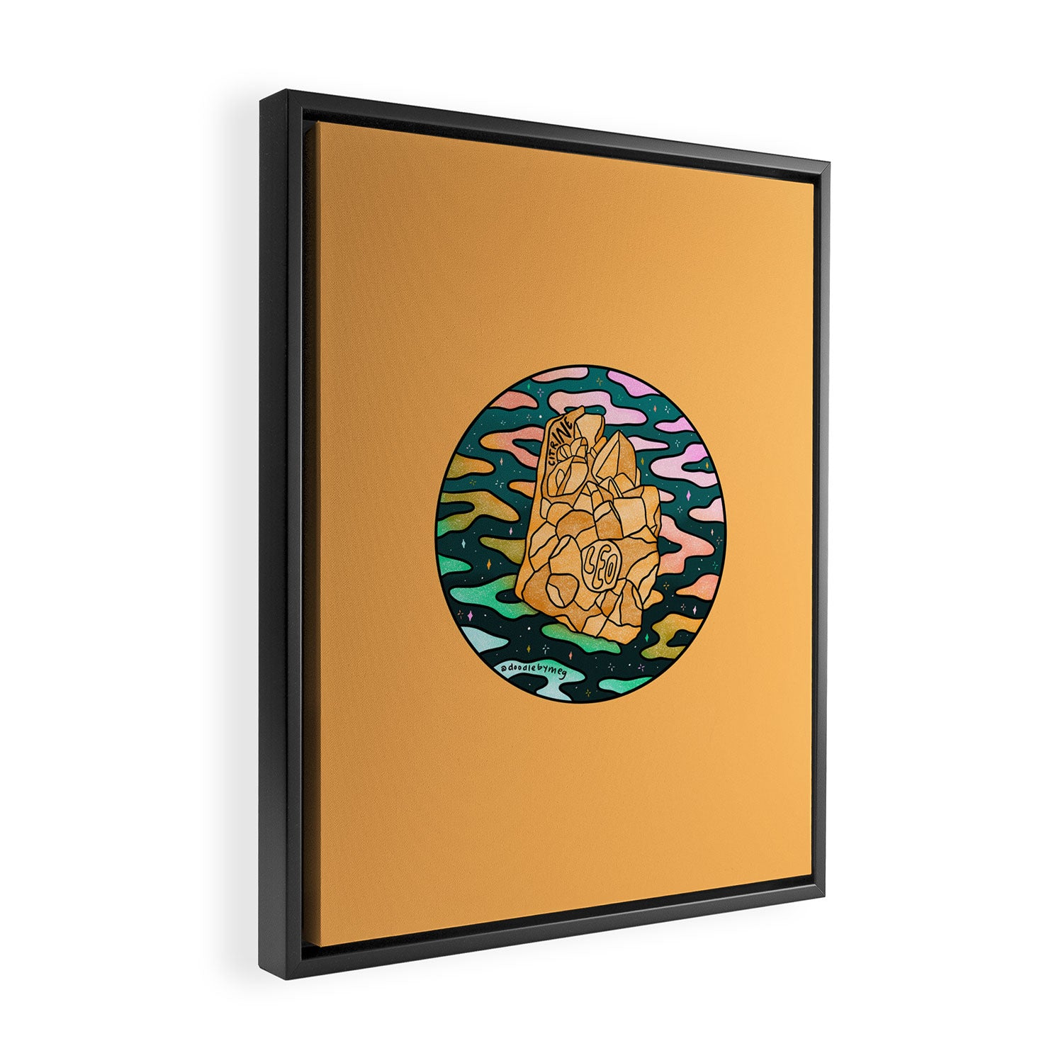 Leo Crystal Framed Canvas Print Gallery Image 2