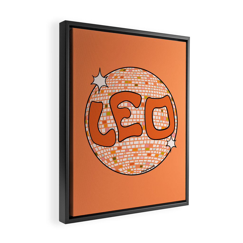 Leo Disco Ball Framed Canvas Print Gallery Image 2