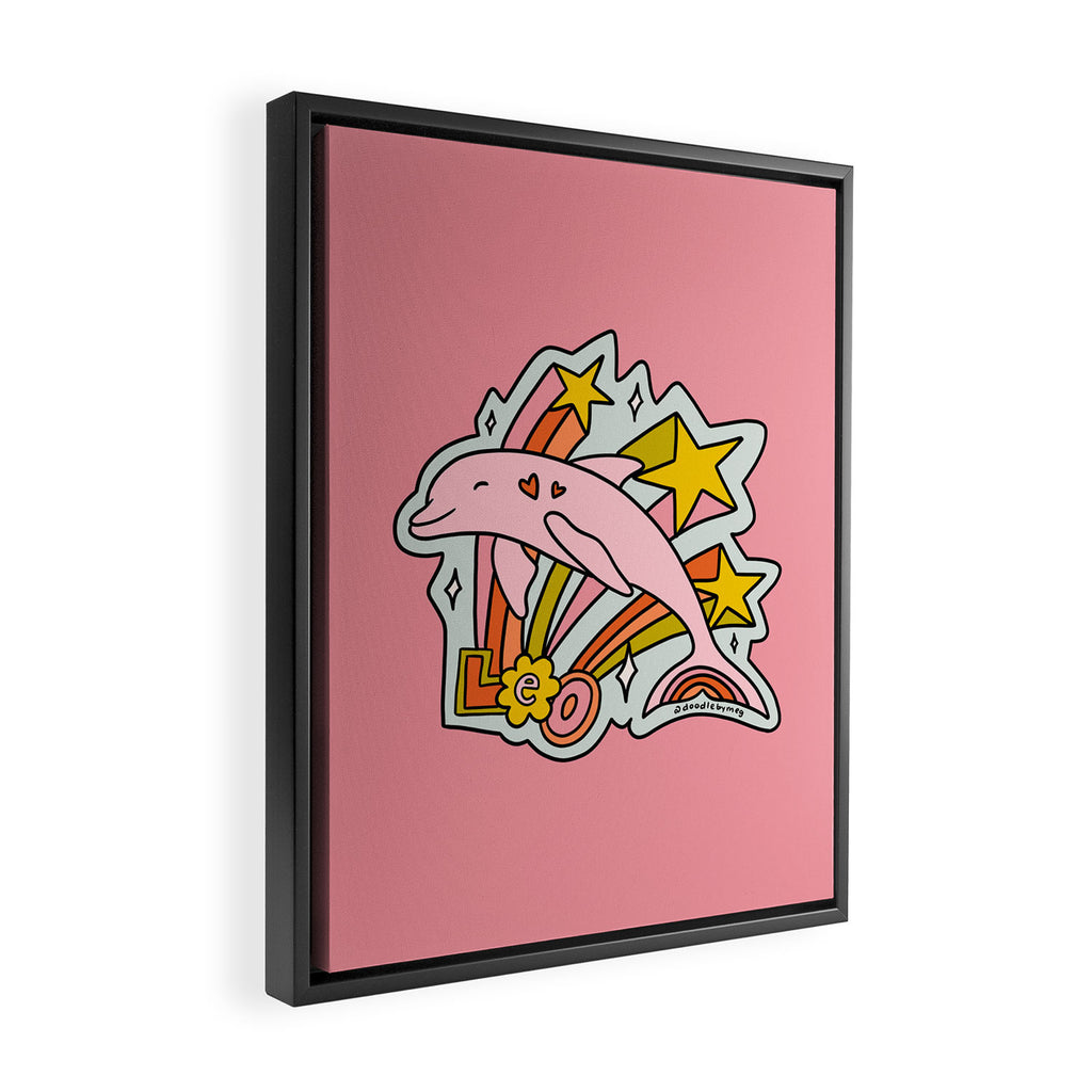 Leo Dolphin Framed Canvas Print Gallery Image 2