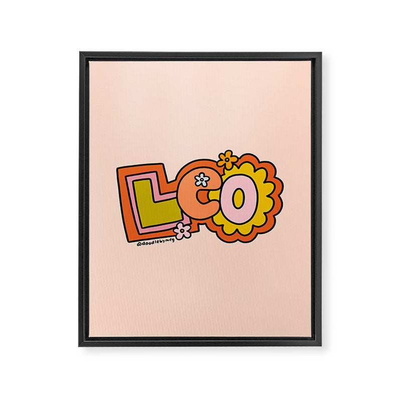 Leo Doodle Letters Framed Canvas Print Gallery Image 8