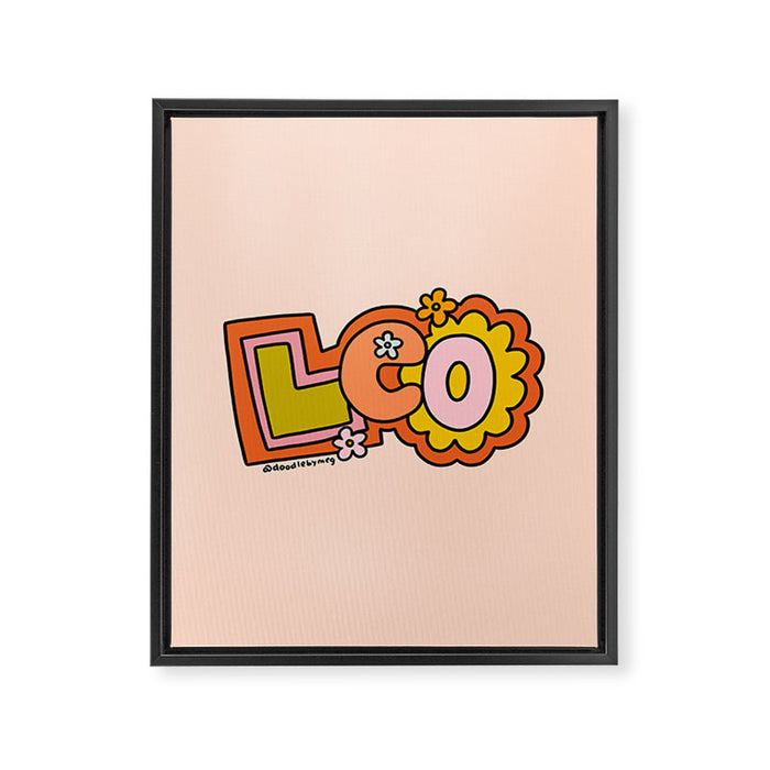 Leo Doodle Letters Framed Canvas Print Gallery Image 1