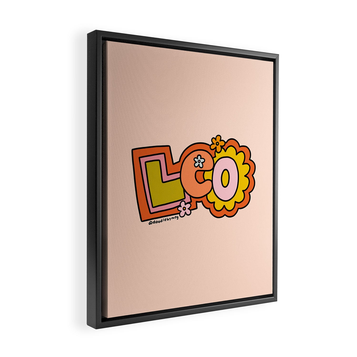Leo Doodle Letters Framed Canvas Print Gallery Image 2