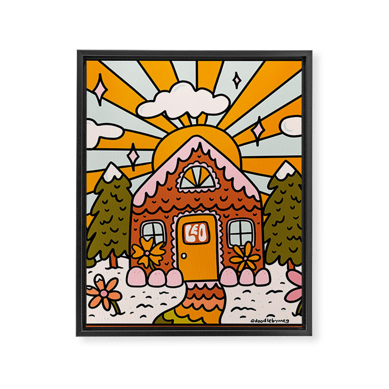 Leo Gingerbread House Framed Canvas Print Gallery Image 8