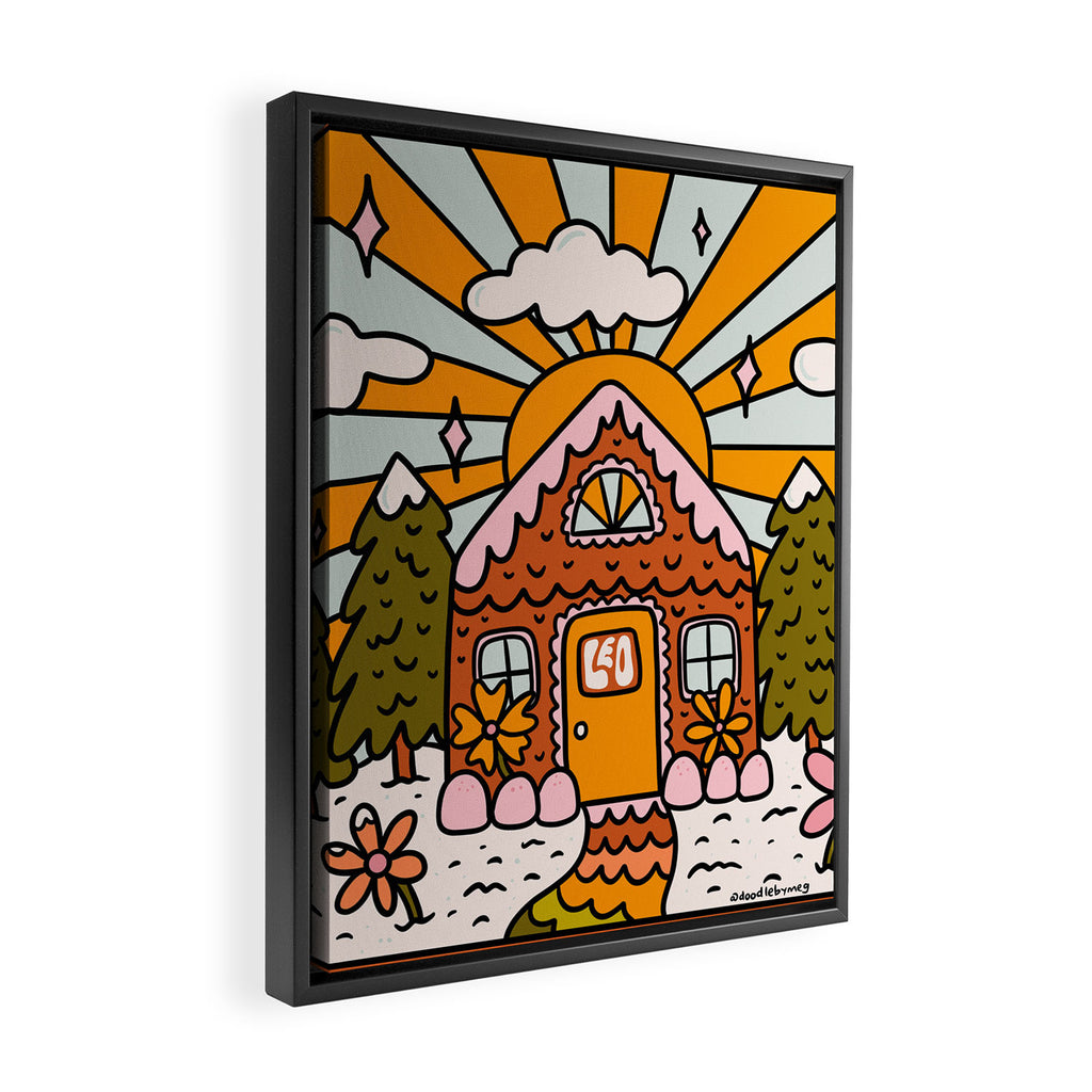 Leo Gingerbread House Framed Canvas Print Gallery Image 2