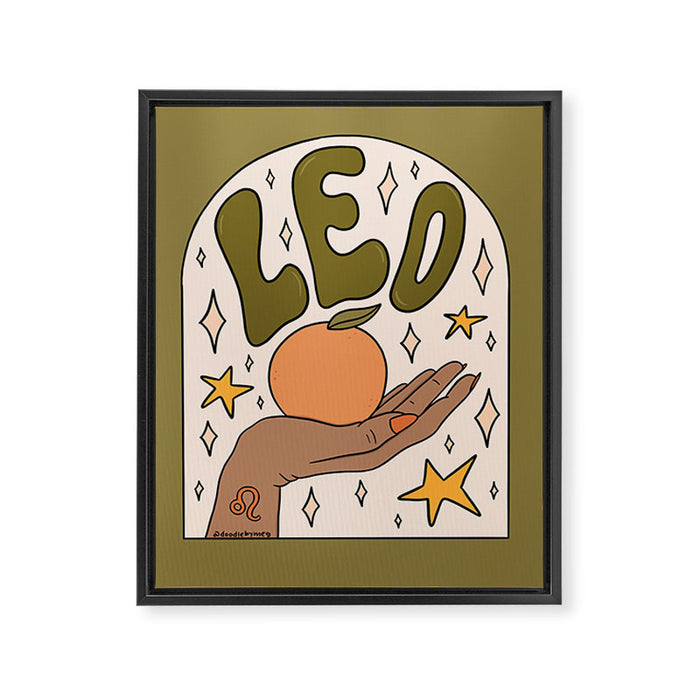 Leo Grapefruit Framed Canvas Print Gallery Image 1