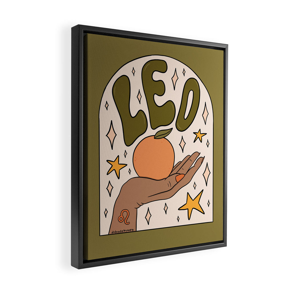 Leo Grapefruit Framed Canvas Print Gallery Image 2