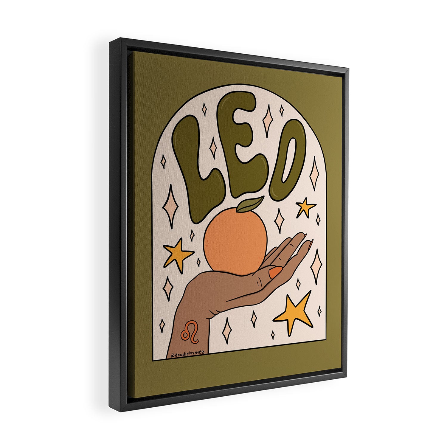 Leo Grapefruit Framed Canvas Print Gallery Image 2