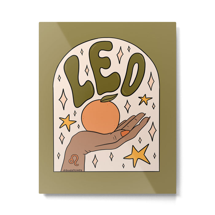 Leo Grapefruit Metal Print Gallery Image 1