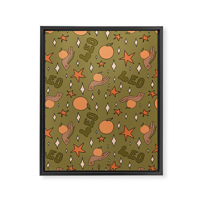 Leo Grapefruit Print Framed Canvas Print Gallery Image 1