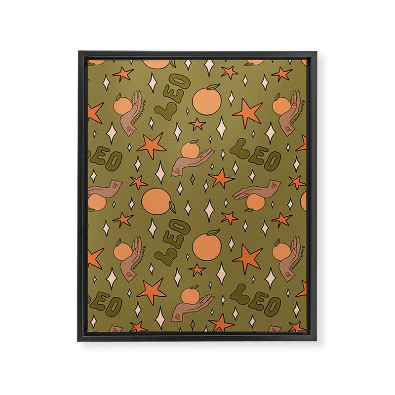 Leo Grapefruit Print Framed Canvas Print Gallery Image 8