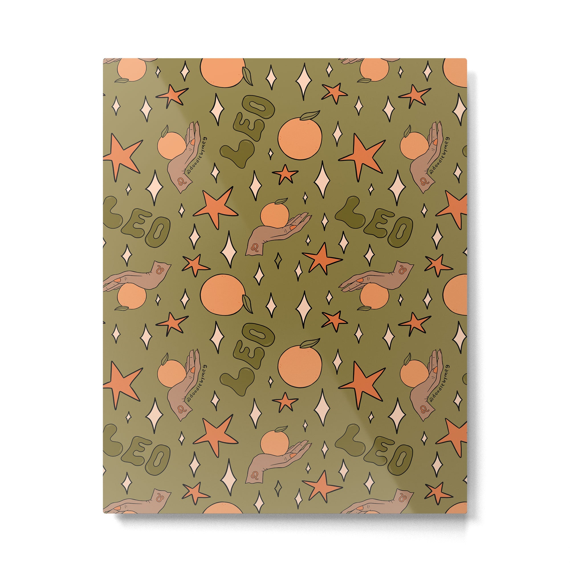 Leo Grapefruit Print Metal Print Gallery Image 6