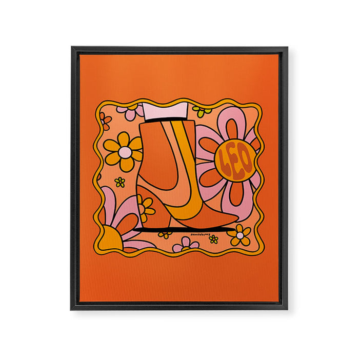 Leo Groovy Framed Canvas Print Gallery Image 1
