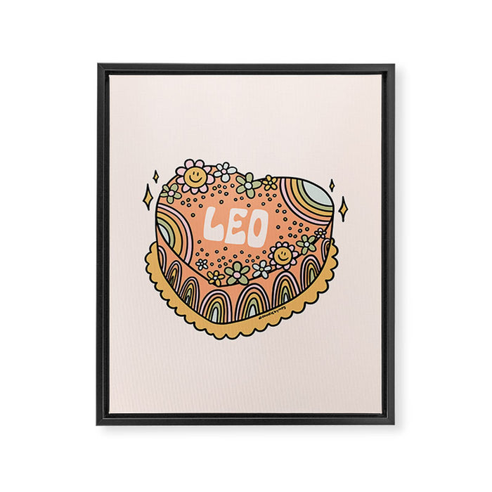 Leo Heart Cake Framed Canvas Print Gallery Image 1