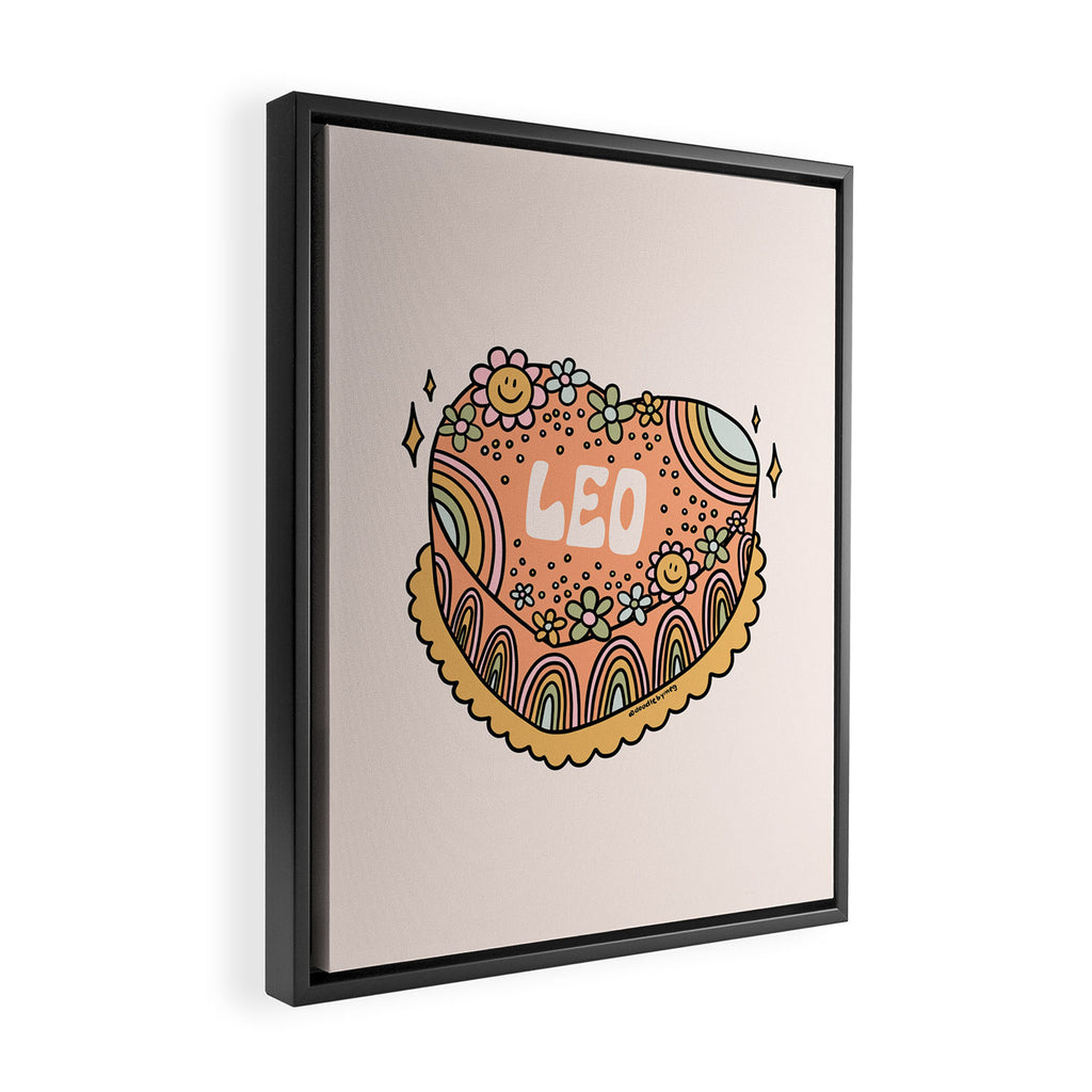 Leo Heart Cake Framed Canvas Print Gallery Image 2