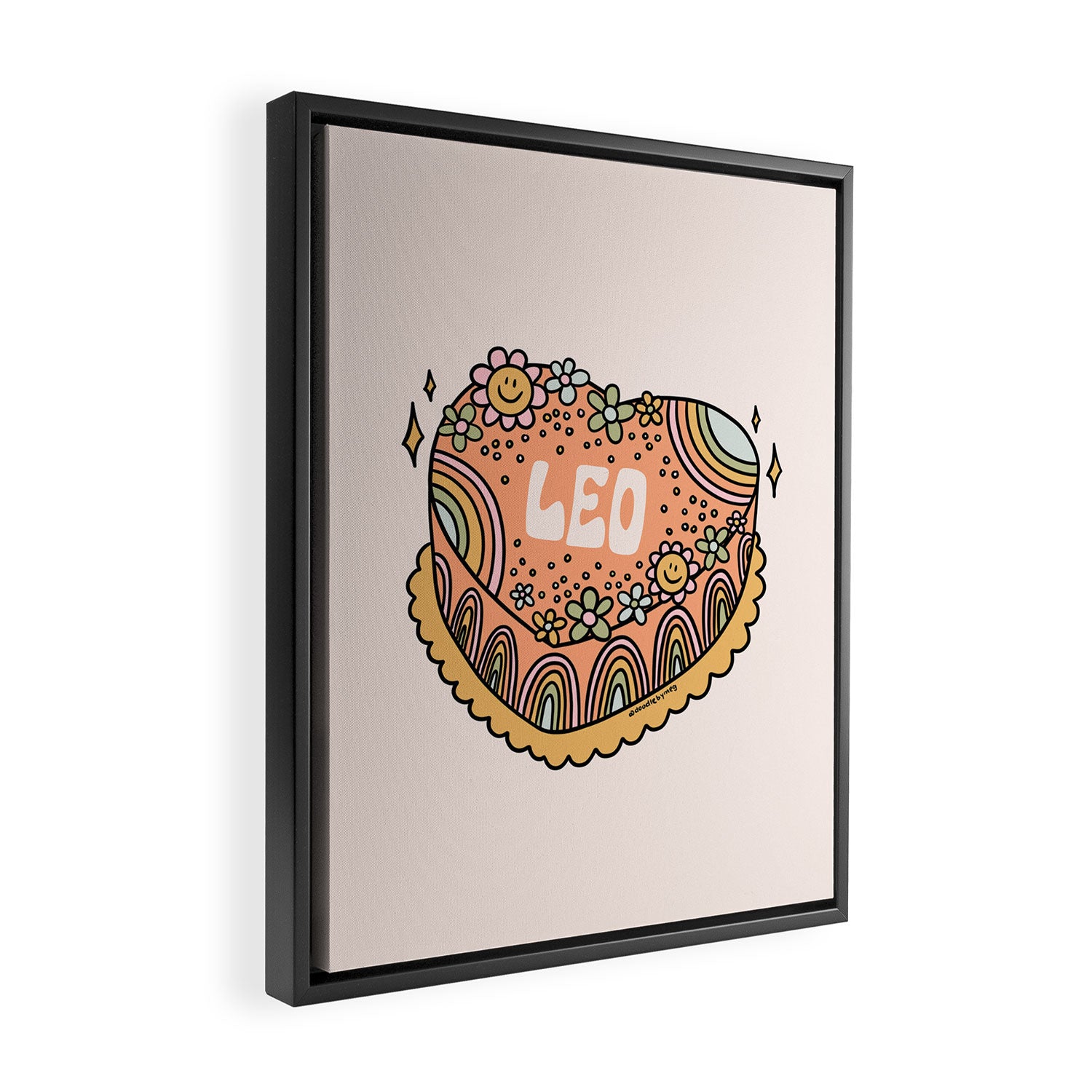 Leo Heart Cake Framed Canvas Print Gallery Image 2