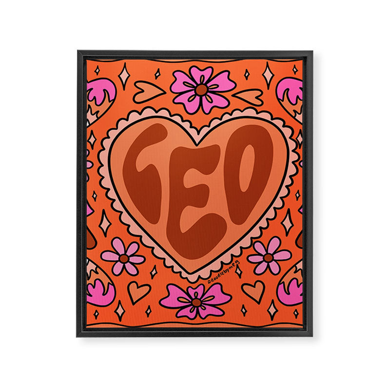 Leo Heart Framed Canvas Print Gallery Image 8