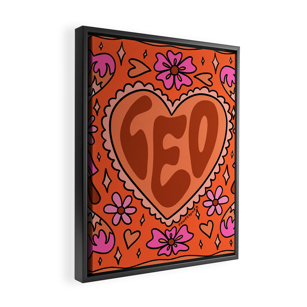 Leo Heart Framed Canvas Print Gallery Image 2