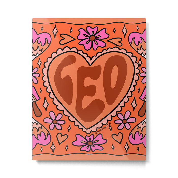 Leo Heart Metal Print Gallery Image 1