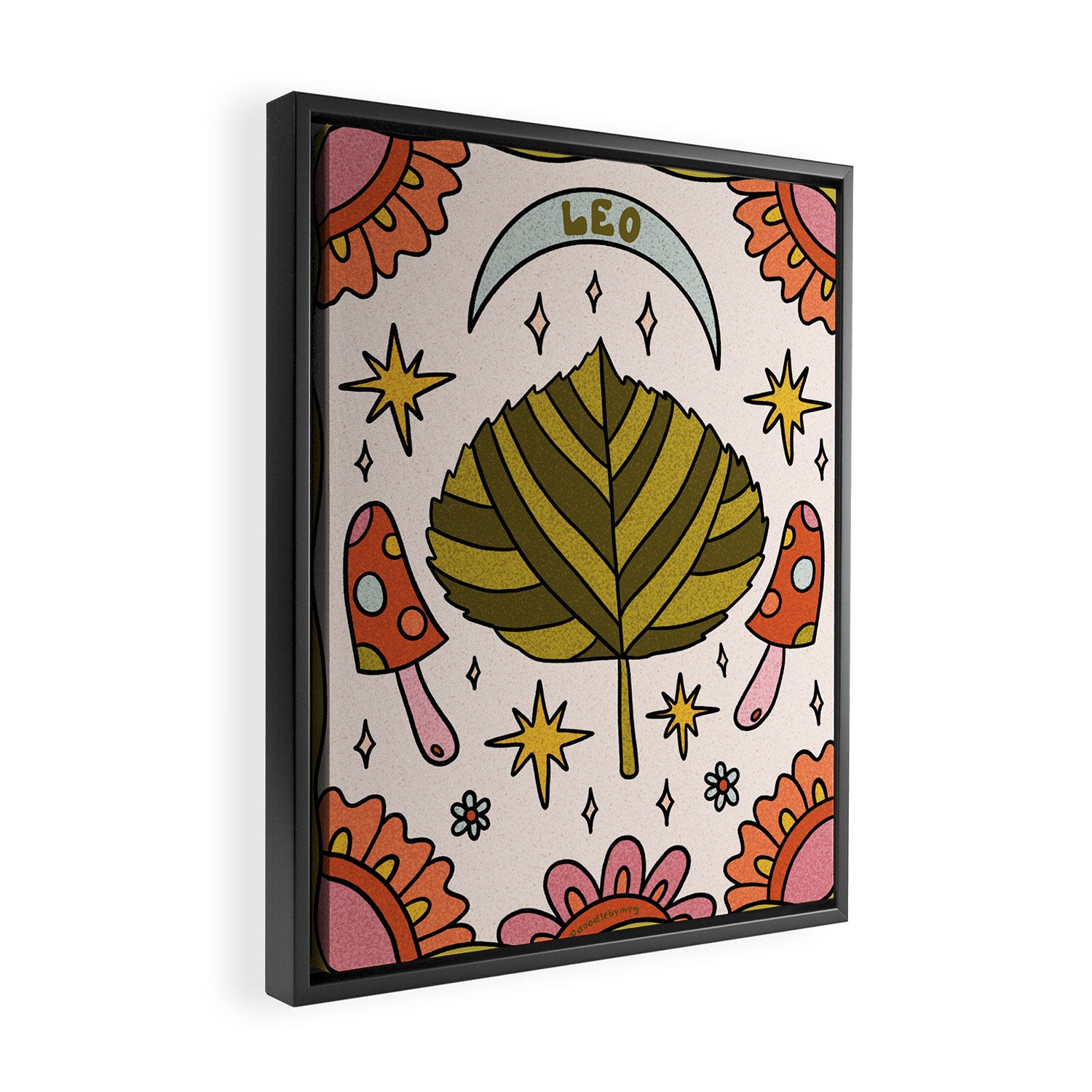 Leo Leaf Framed Canvas Print Gallery Image 2