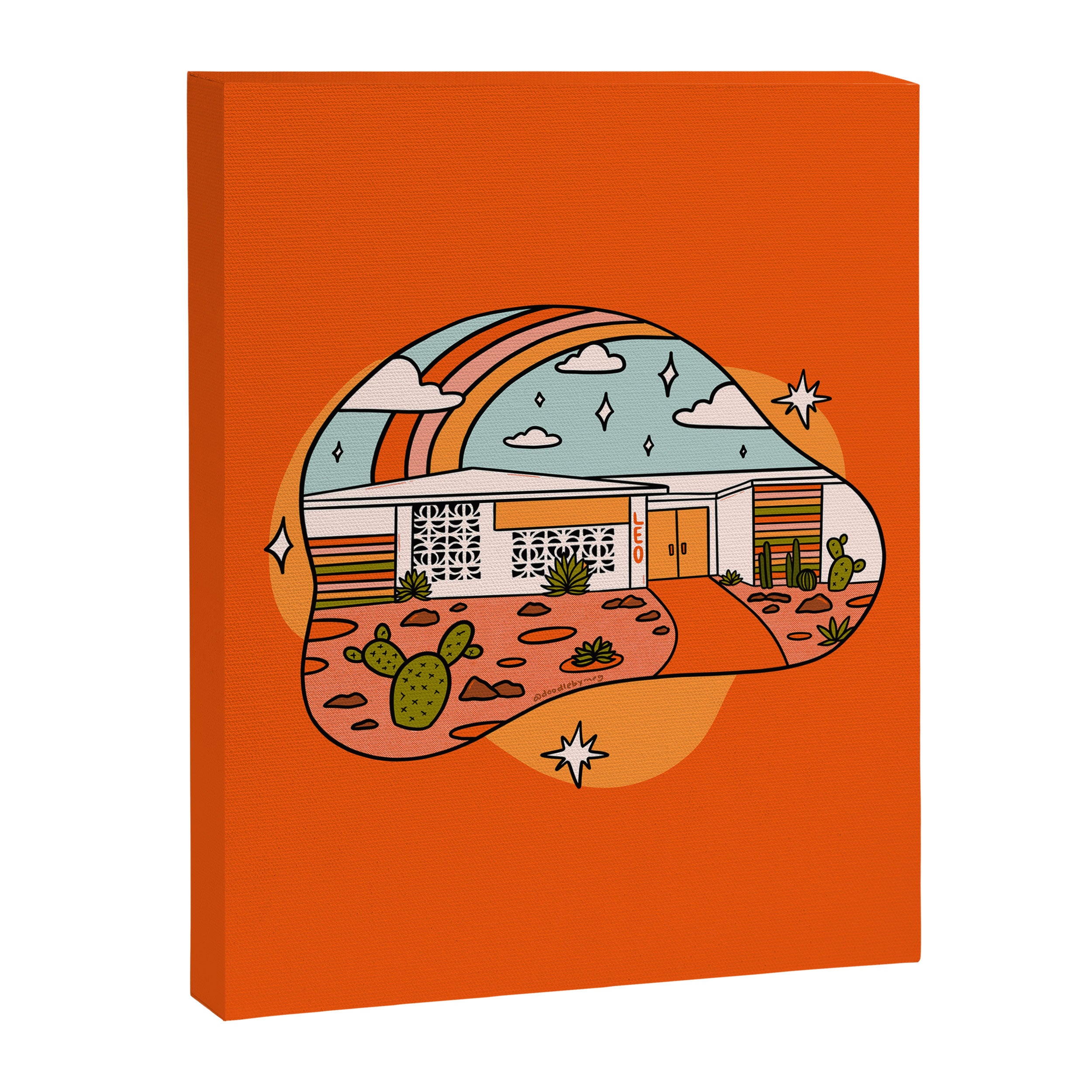 Leo Mid Century House Canvas Print Gallery Image 8