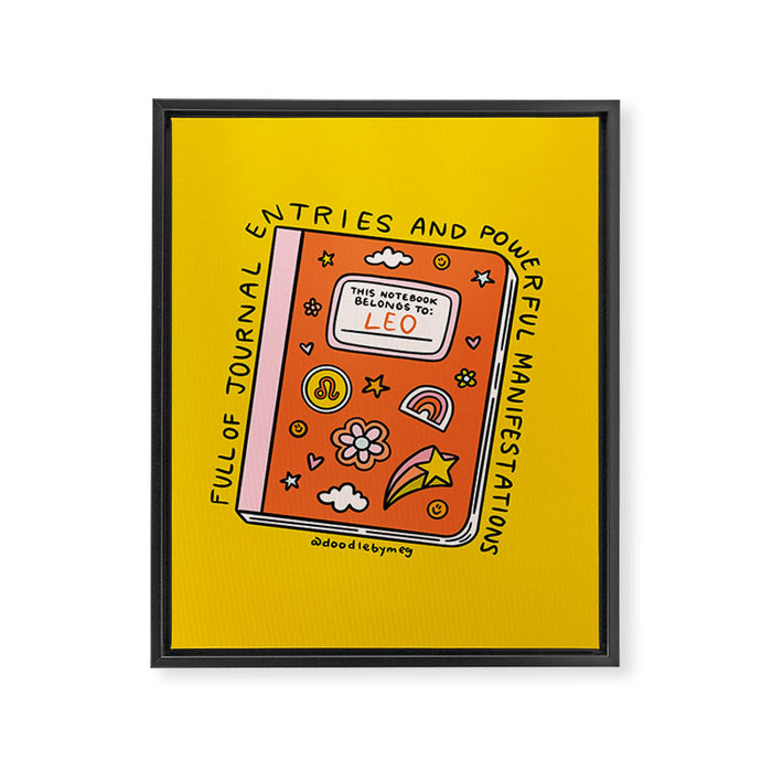 Leo Notebook Framed Canvas Print Gallery Image 1