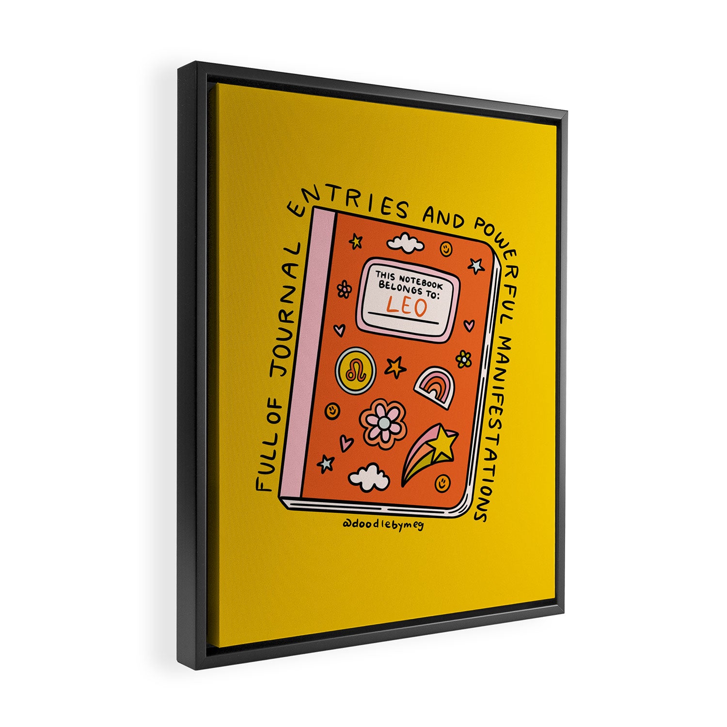 Leo Notebook Framed Canvas Print Gallery Image 2