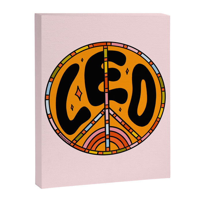 Leo Peace Sign Canvas Print Gallery Image 1